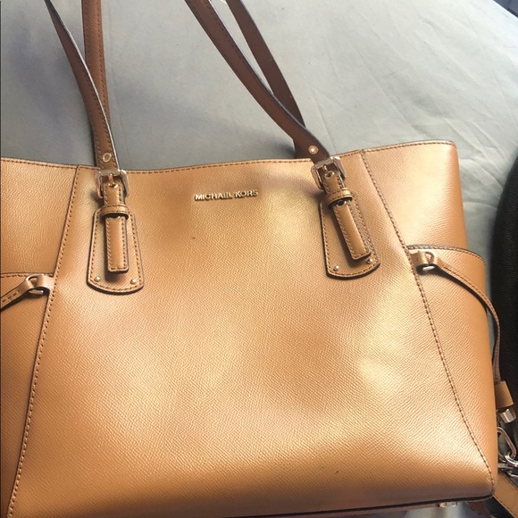 Michael Kors Gold Leather Tote - Picture 1 of 11